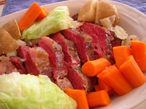 Apple Sweetened Corned Beef and Cabbage
