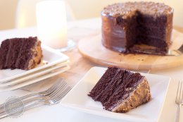 Chocolate Cake with Praline Topping