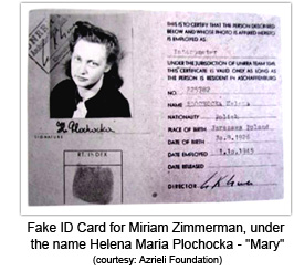 Fake ID Care for Miriam Zimmerman, under the name Helena Maria Plochocka - "Mary" (courtesty: Azrieli Foundation)