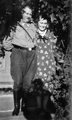 Karl pictured in his Nazi Party uniform with wife Minna, 1933.