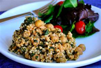 Brown Rice Pilaf with Chickpeas & Spinach
