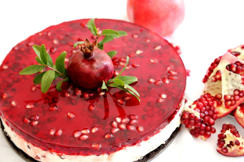 Pareve Pomegranate Cheesecake