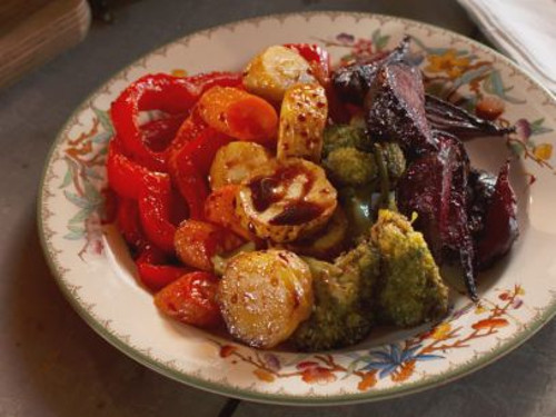 Rainbow Roasted Vegetables with Balsamic Glaze