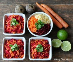 Raw Beet, Carrot & Apple Salad with Ginger Lime Dressing