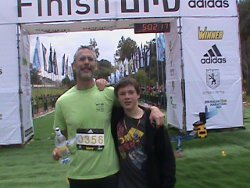 The author and his son in the Jerusalem Marathon