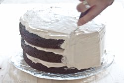 Triple Layer Chocolate Cake with Marshmallow Icing
