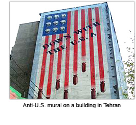 Anti-U.S. mural on a building in Tehran