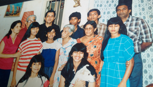 Lakshmi with her family