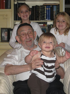 Mr. Friedenson with some of his great-grandchildren.