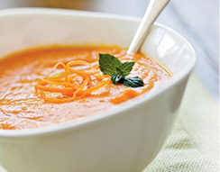 Creamy Carrot Soup with Fresh Ginger