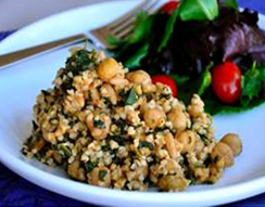Brown Rice Pilaf with Chickpeas & Spinach