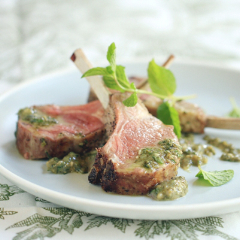Mint and Basil Roasted Rack of Lamb