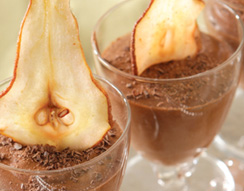BITTERSWEET CHOCOLATE MOUSSE WITH CARAMELIZED PEAR CHIPS