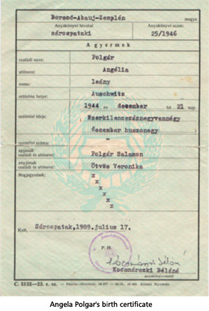 Angela Polgar's birth certificate